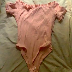 Romwe xs women body suit pink